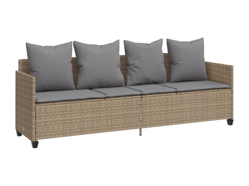 Ensemble de mobilier de jardin en résine tressée beige