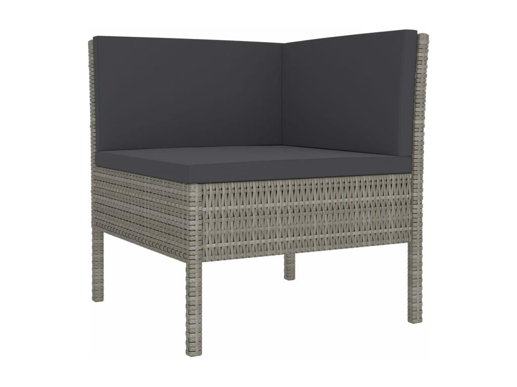 Ensemble de mobilier de jardin en résine tressée grise - dlz1766456308697