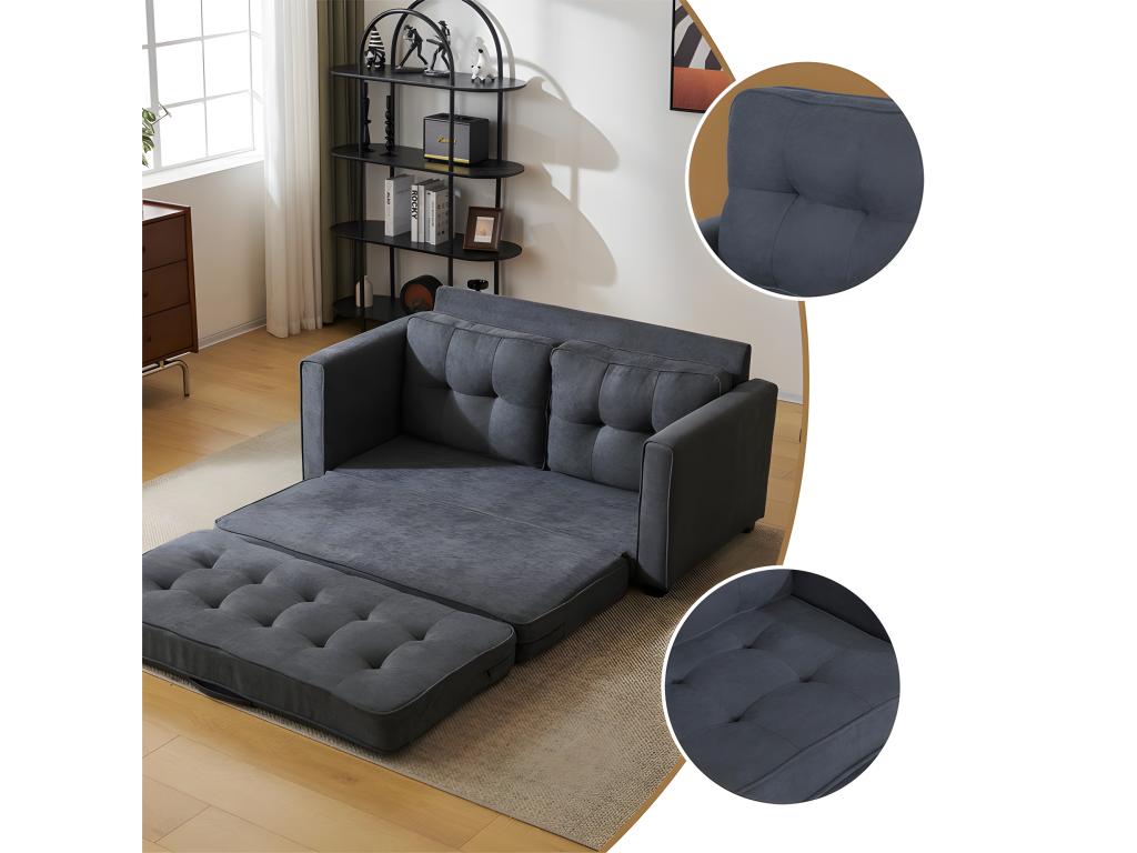Canapé-lit en tissu gris - dlz1766456805247