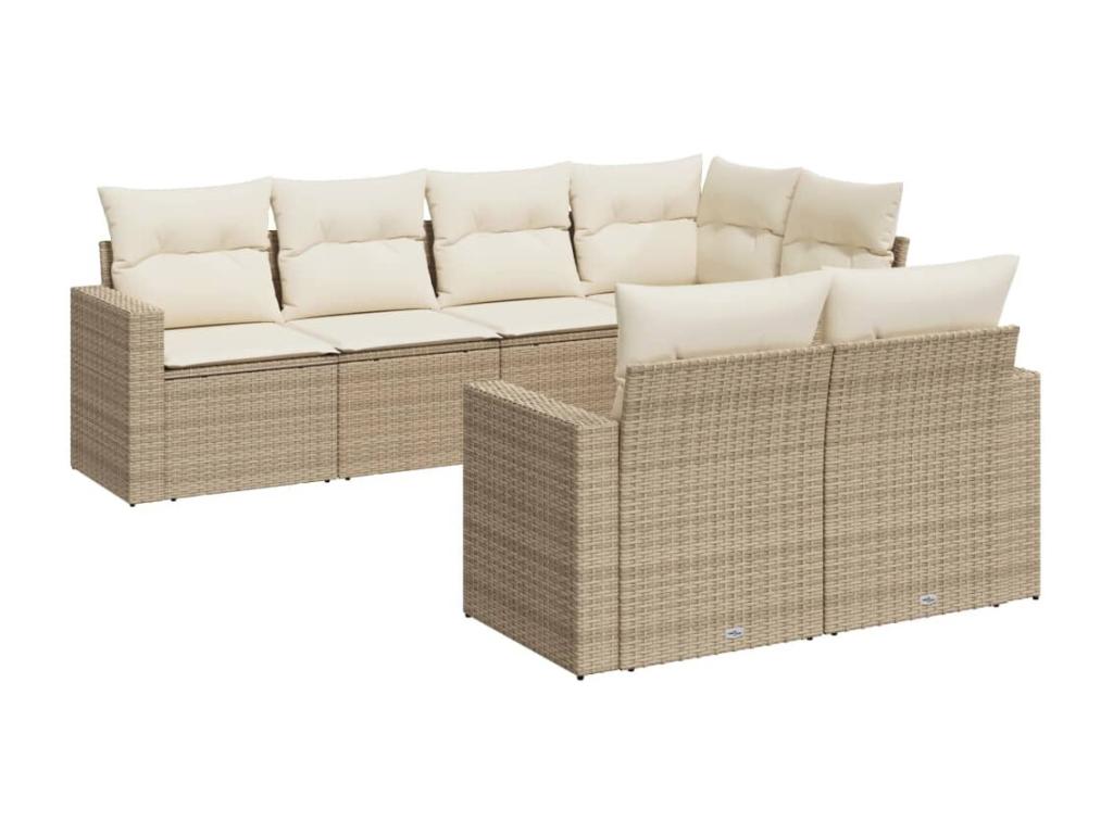 Ensemble de mobilier de jardin en résine tressée beige - dlz1766457029180