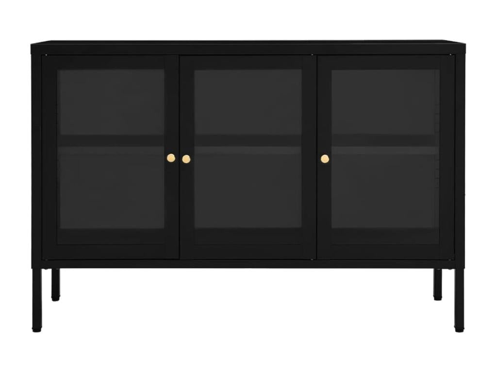 Buffet en verre noir, 105 x 35 x 70 cm