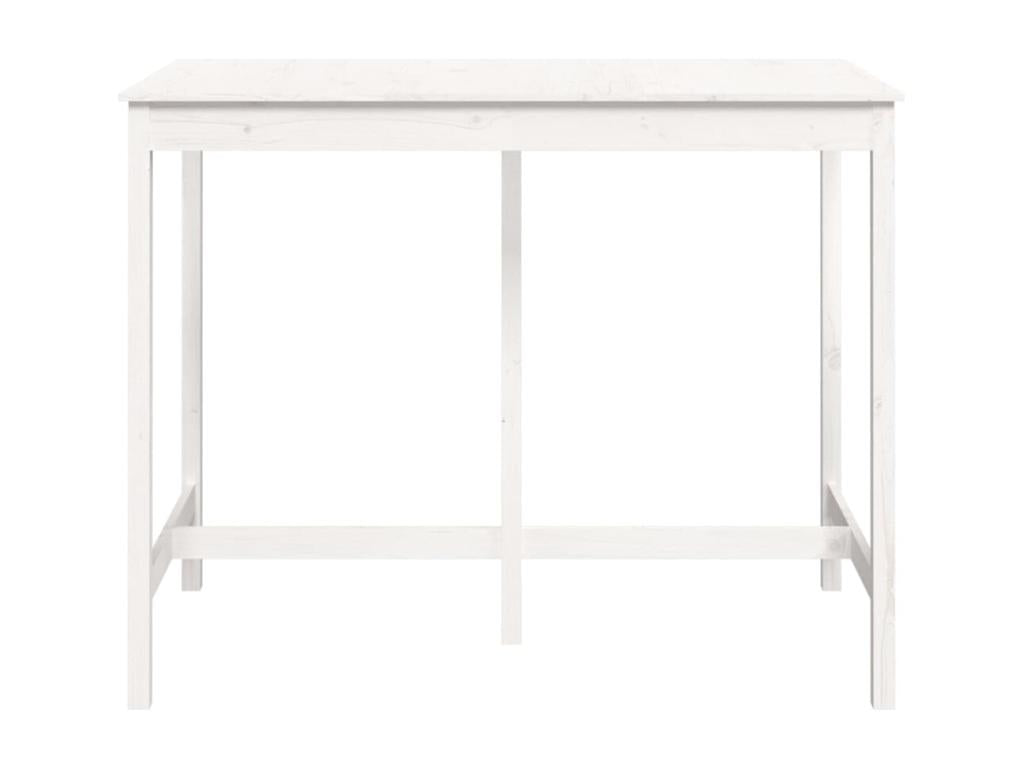 Table en bois massif blanc, 140 x 80 x 110 cm