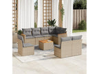 Ensemble de mobilier de jardin en résine tressée beige - dlz1766456902849
