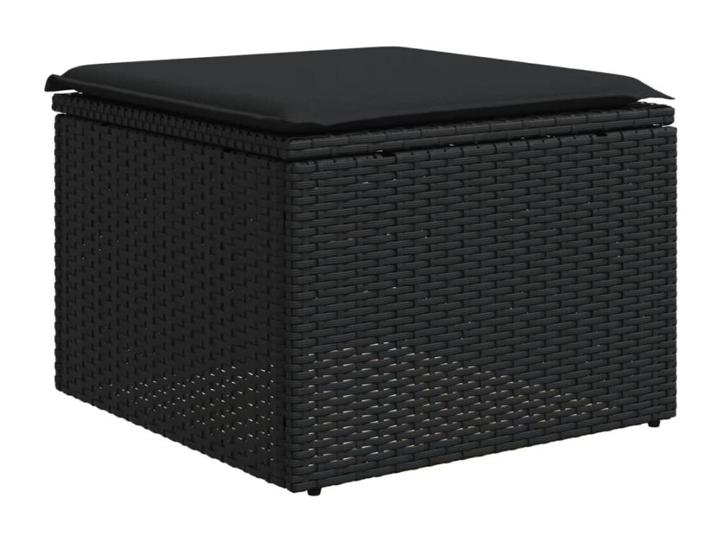 Ensemble de mobilier de jardin en résine tressée noire - dlz1766457121740