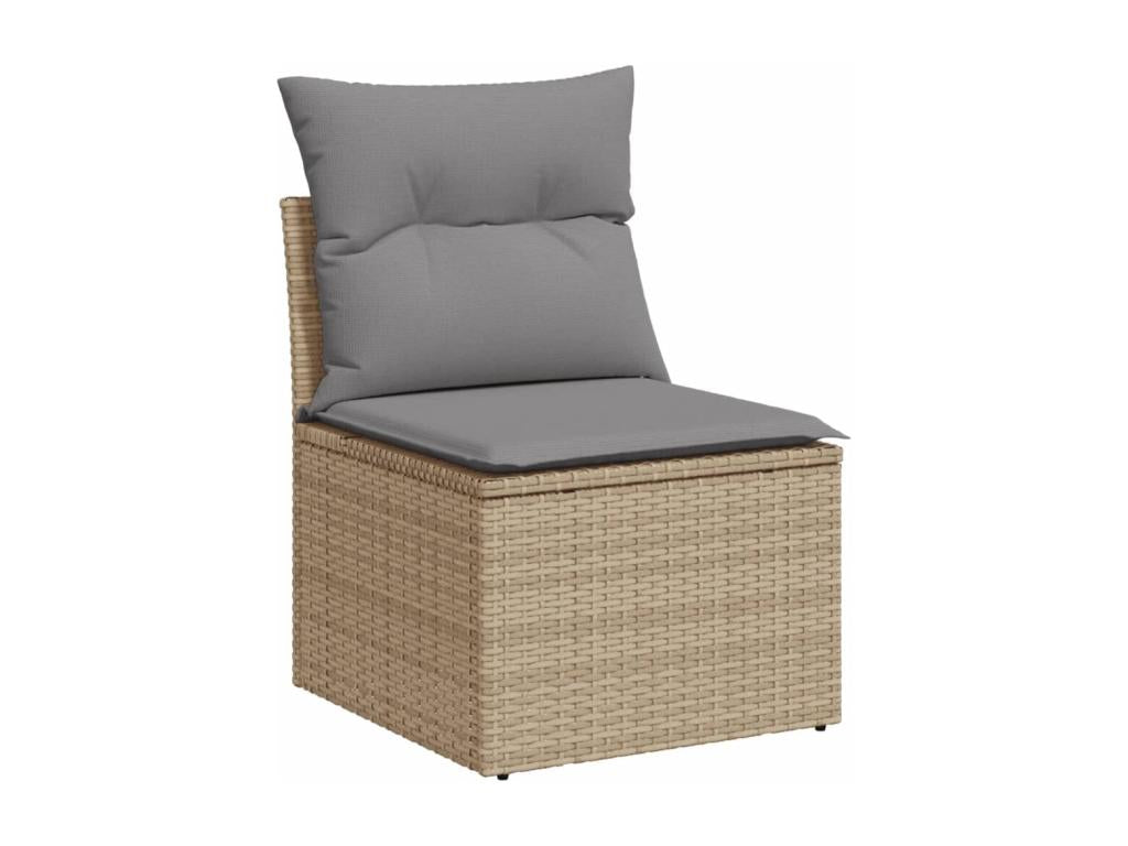 Ensemble de mobilier de jardin en résine tressée beige - dlz1766456504390
