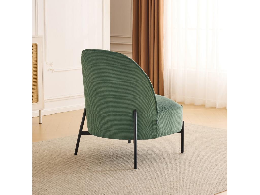 Fauteuil d'appoint en velours vert - dlz1766457114443