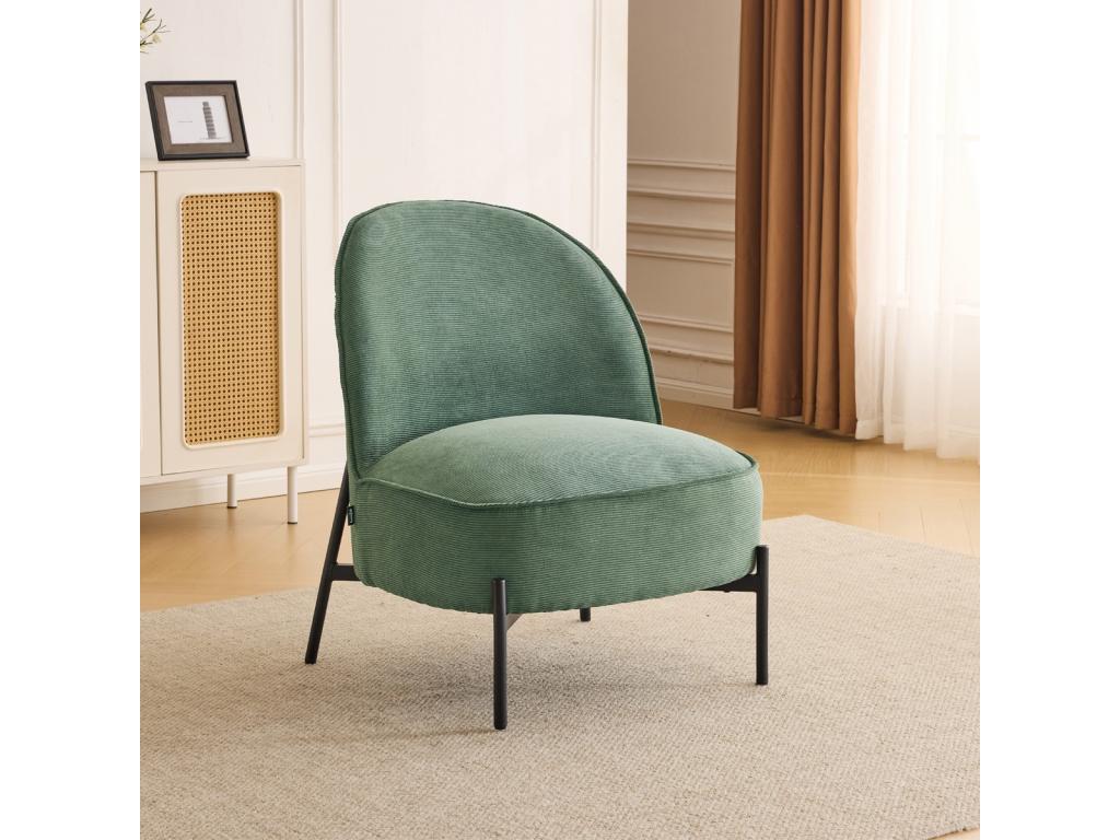 Fauteuil d'appoint en velours vert - dlz1766457114443