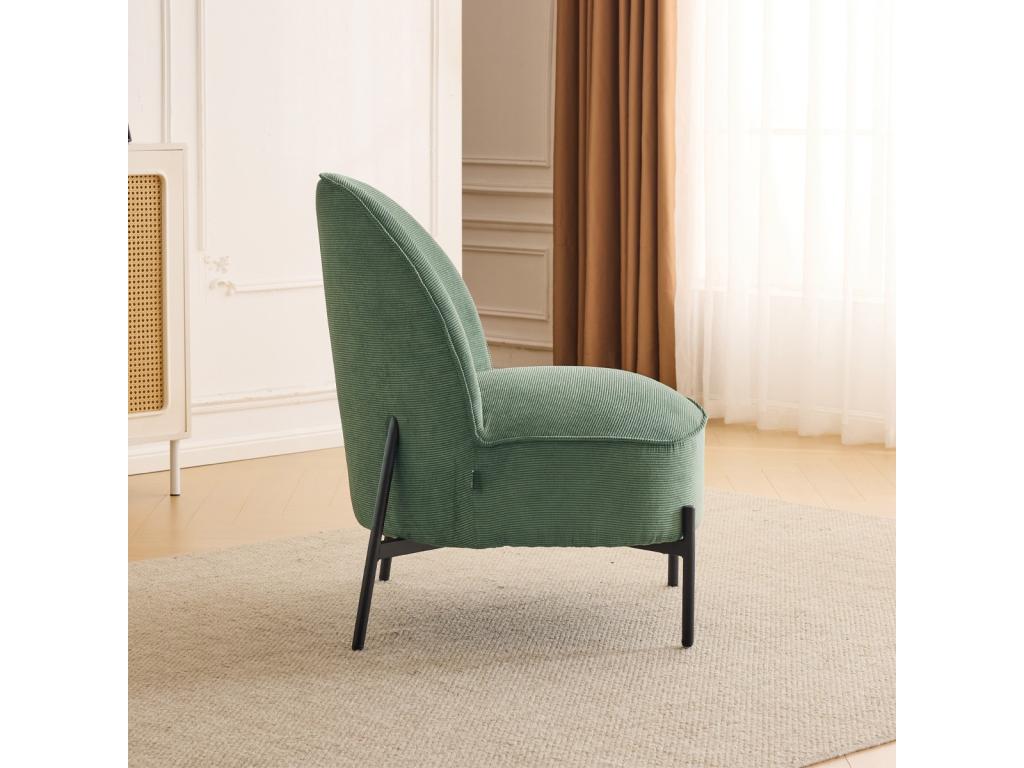 Fauteuil d'appoint en velours vert - dlz1766457114443